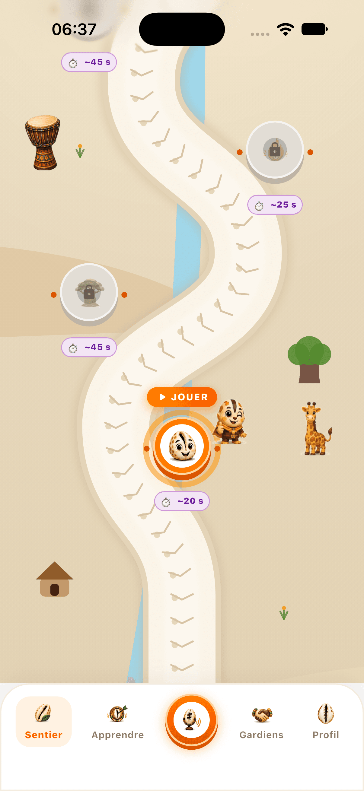 Le Sentier de la savane dans l'application Kandanya